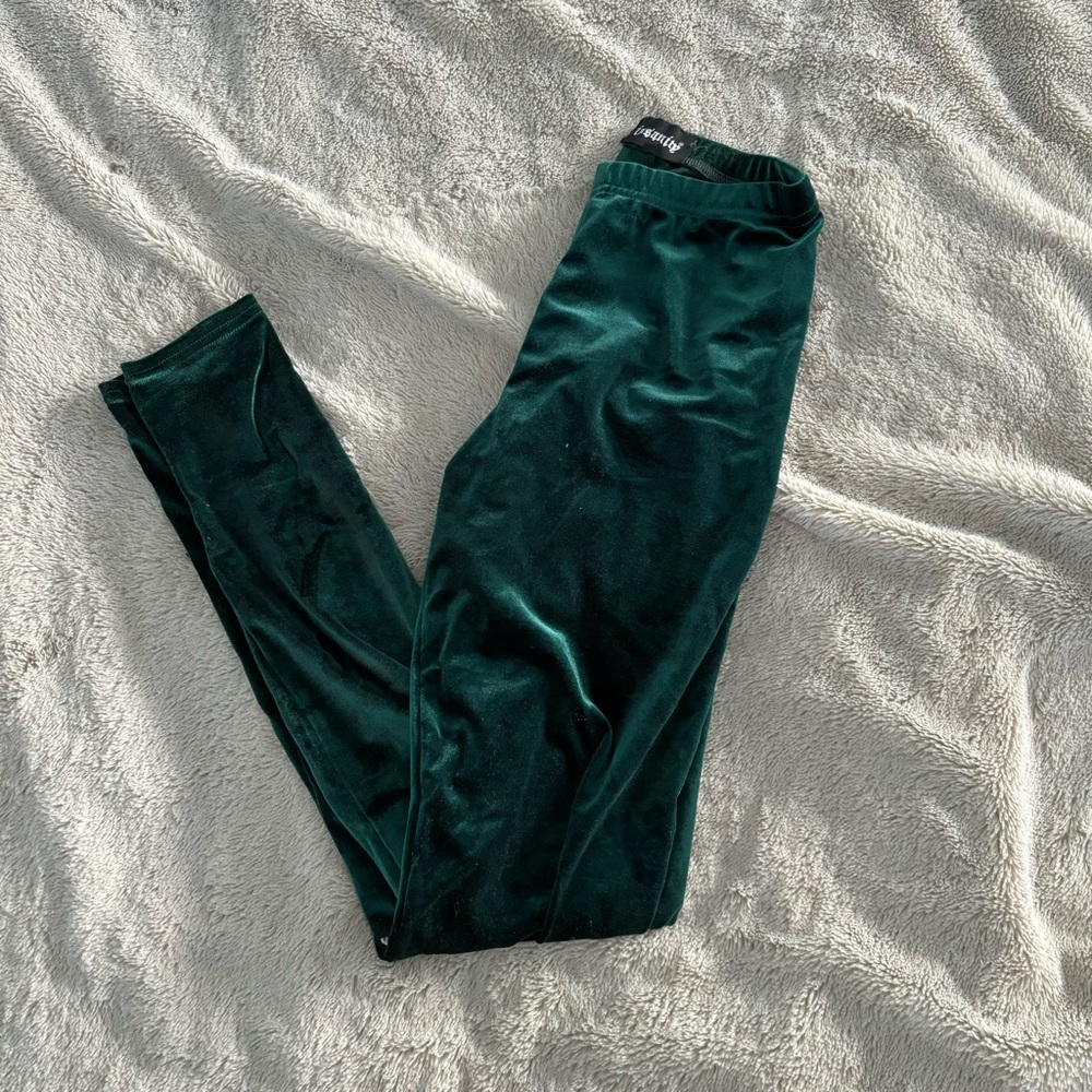 Insanity Green Velvet Leggings